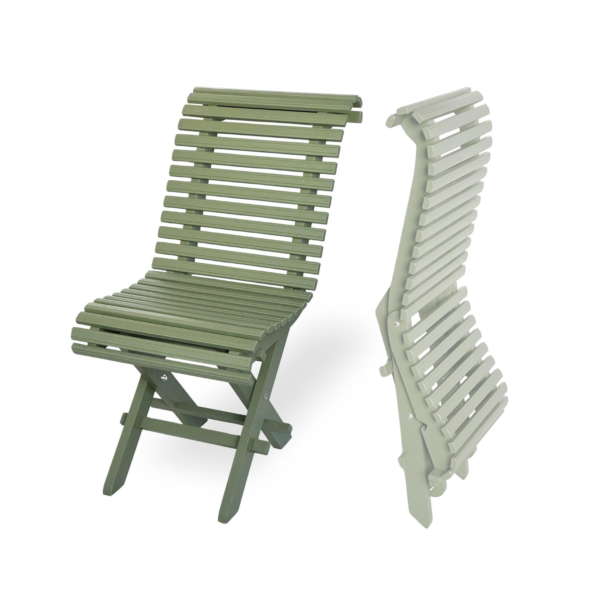 Gröna hopfällda trädgårdsstolar Sundborn i trä för utomhusbruk