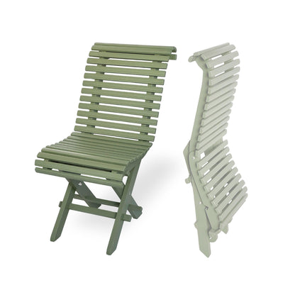 Gröna hopfällda trädgårdsstolar Sundborn i trä för utomhusbruk
