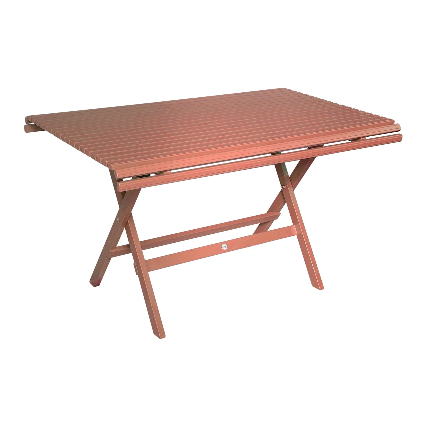 Trädgårdsbord Sundborn i röd, fällbart träbord anpassat för trädgård och uteplats